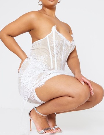 Rochie scurta PRETTYLITTLETHING, alb/crem