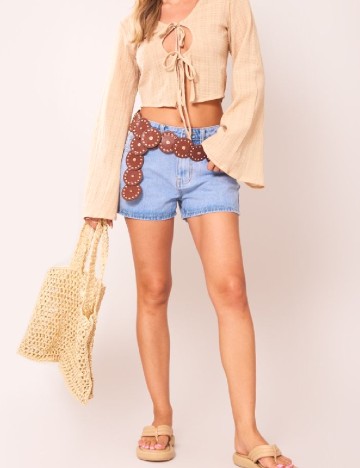 Pantaloni scurti PRETTYLITTLETHING, albastru