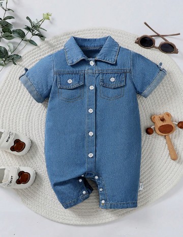 Salopeta Shein Kids, albastru