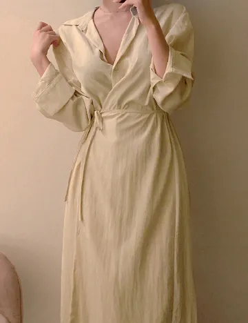 Rochie medie Dazy, bej Crem