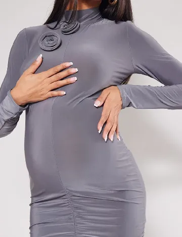Rochie scurta PRETTYLITTLETHING Maternity, gri