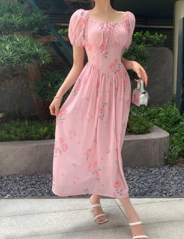 Rochie medie Dazy, roz