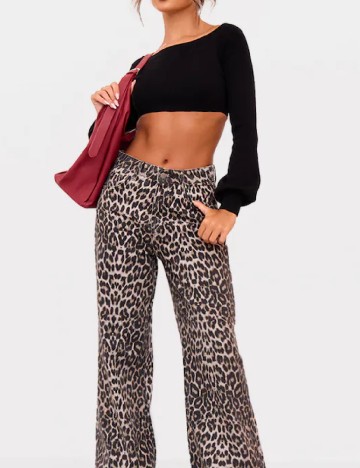 Top PRETTYLITTLETHING, negru
