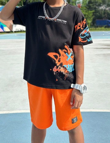 Compleu Shein Kids, portocaliu