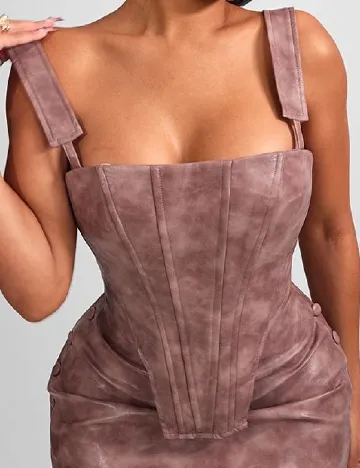 Top PRETTYLITTLETHING, roz pudra inchis