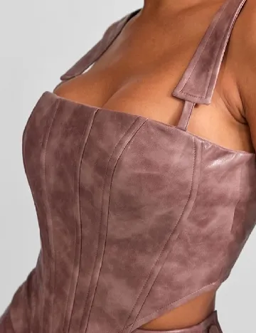 Top PRETTYLITTLETHING, roz pudra inchis