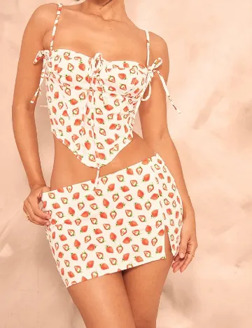 Fusta PRETTYLITTLETHING, alb