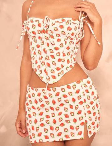 Fusta PRETTYLITTLETHING, alb