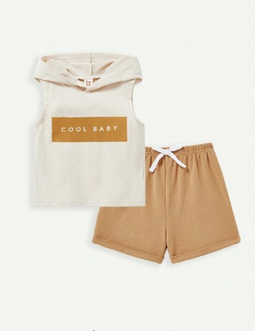 Compleu Shein Kids, crem/maro