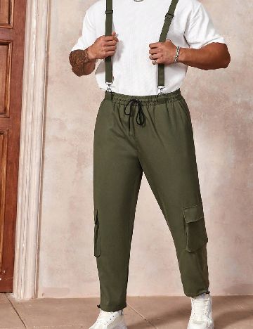 Pantaloni SHEIN Plus Size Men, verde