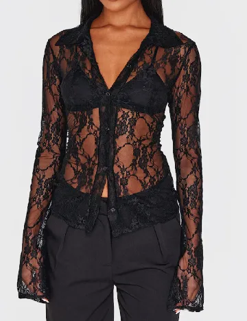 Camasa PRETTYLITTLETHING, negru