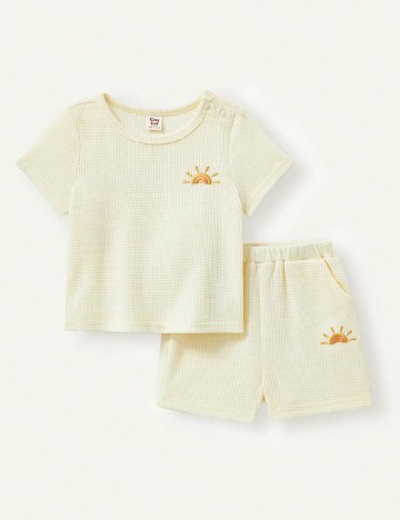 Compleu Shein Kids, galben deschis