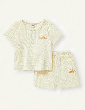 Compleu Shein Kids, galben deschis