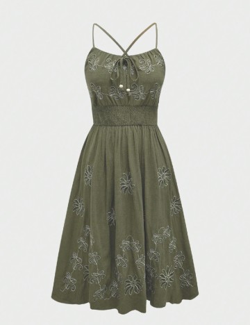 Rochie medie Romwe, verde