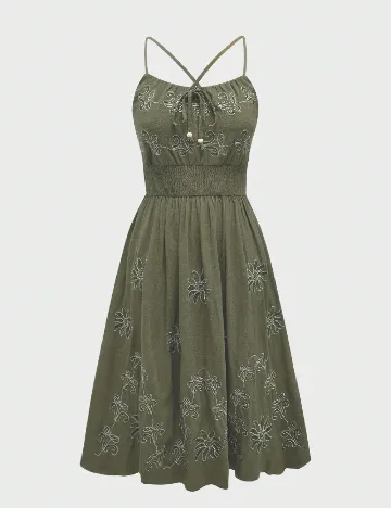 Rochie medie Romwe, verde