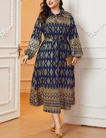 Rochie medie SHEIN CURVE, albastru