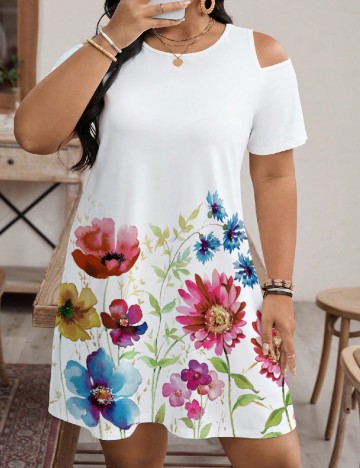Rochie scurta SHEIN CURVE, alb