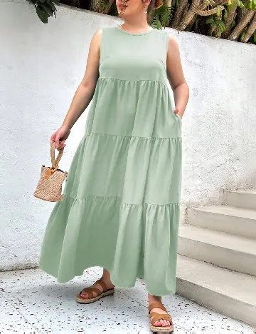Rochie lunga SHEIN CURVE, verde