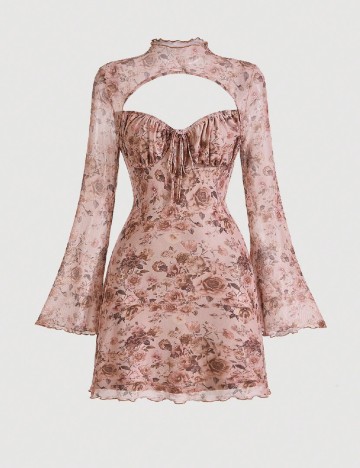 Rochie scurta SHEIN, roz pudra