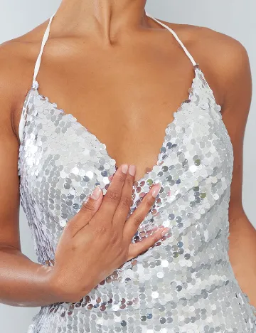 Rochie scurta PRETTYLITTLETHING, argintiu