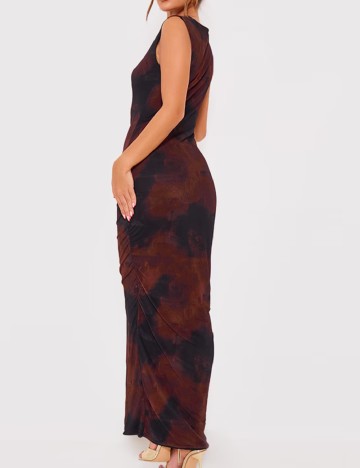 Rochie lunga PRETTYLITTLETHING, negru/maro
