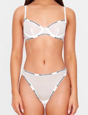 Sutien PRETTYLITTLETHING, alb