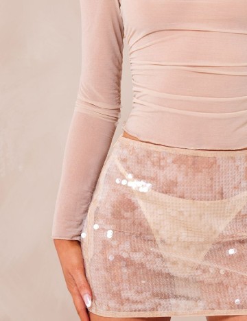 Fusta PRETTYLITTLETHING, crem