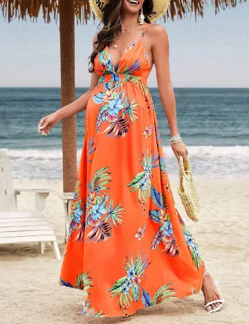 Rochie lunga SHEIN Maternity, portocaliu