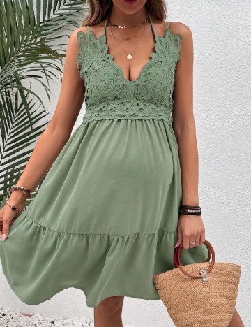 Rochie scurta SHEIN Maternity, verde