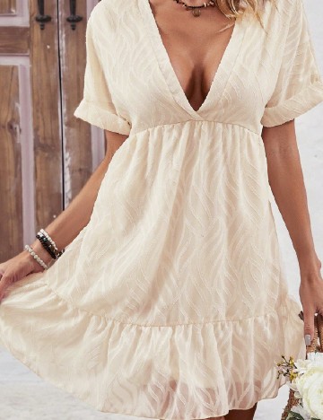 Rochie scurta SHEIN, crem