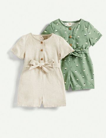 Set salopete 2 bucati Shein Kids, mix culori