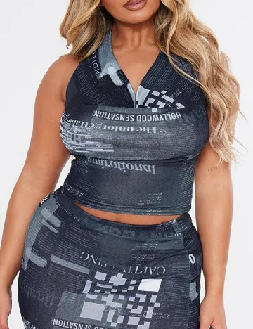 Top PRETTYLITTLETHING, bleumarin