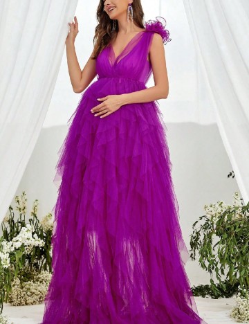 Rochie lunga SHEIN Maternity, magenta