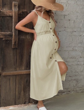Rochie medie SHEIN Maternity, crem