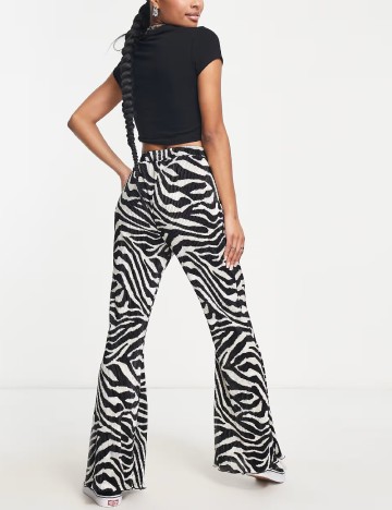 Pantaloni ASOS, negru/alb