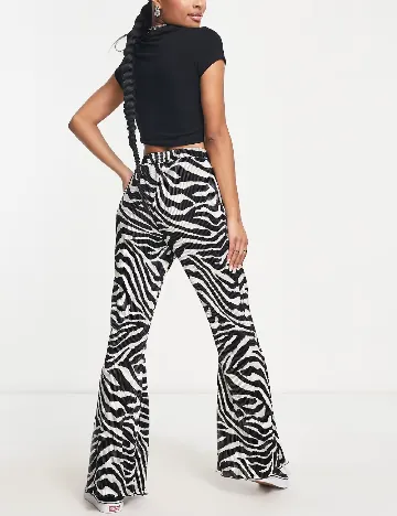 Pantaloni ASOS, negru/alb