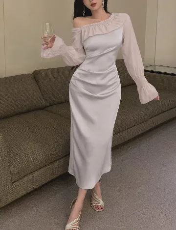 Rochie medie Dazy, gri