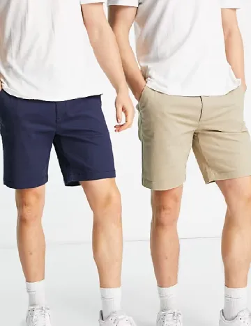 Set Pantaloni scurti 2 perechi Topman, bej/bleumarin