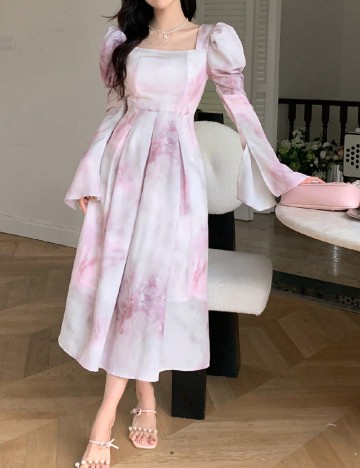 Rochie medie Dazy, roz