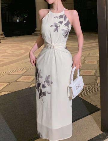 Rochie medie Dazy, alb