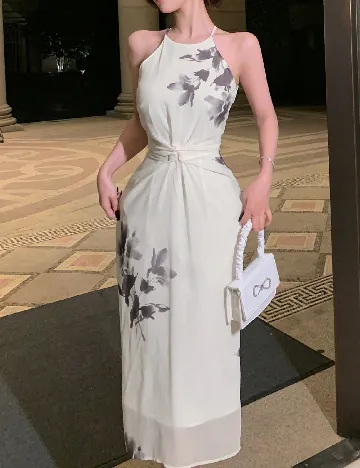 Rochie medie Dazy, alb