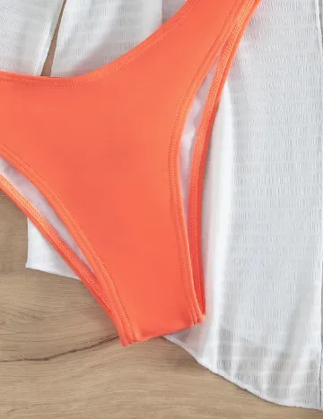 Costum de baie SHEIN, alb/portocaliu