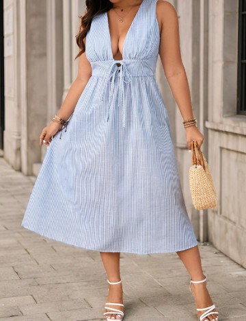 Rochie medie SHEIN CURVE, albastru