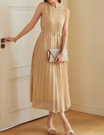 Rochie medie MOTF, crem