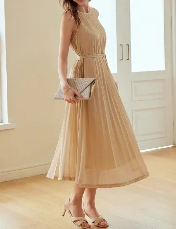 Rochie medie MOTF, crem