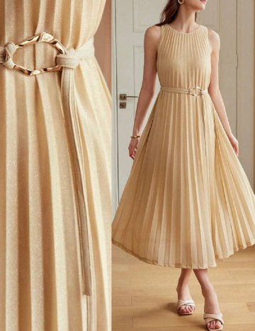 Rochie medie MOTF, crem
