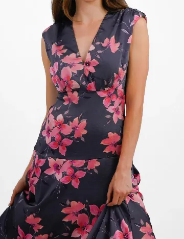 Rochie lunga Liquorish, floral print