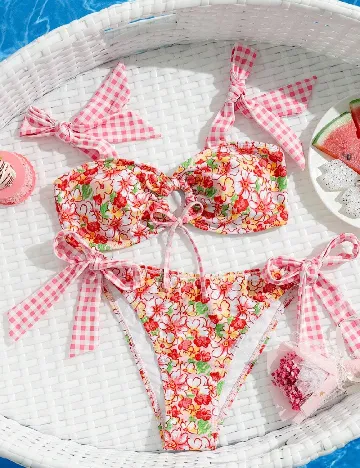 Costum de baie SHEIN, floral print