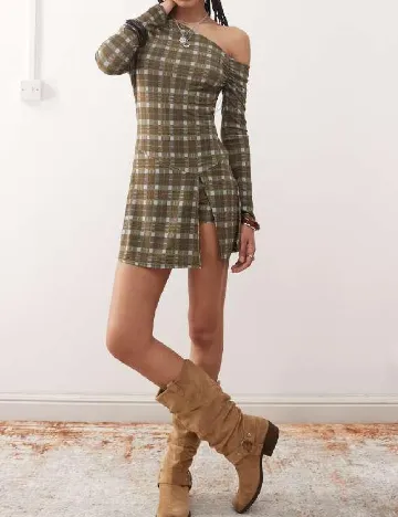 Rochie scurta Reclaimed Vintage, kaki