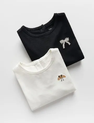 Set bluze Reserved, ecru/negru